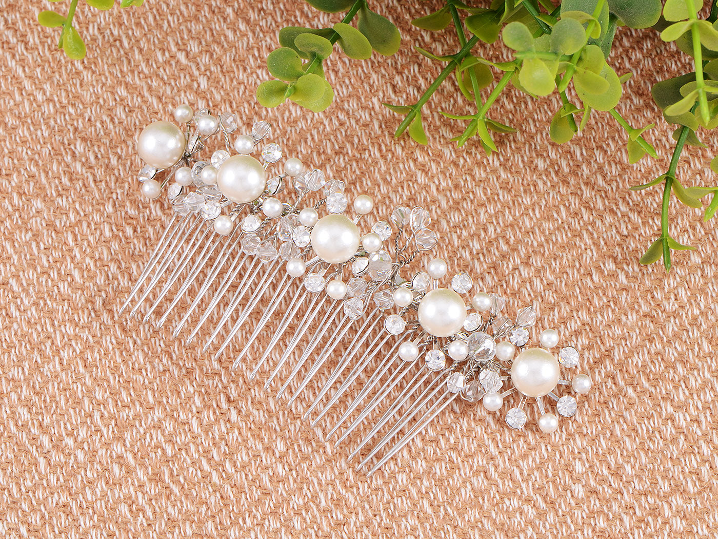 Encrusted Pearl Flower Hair Comb