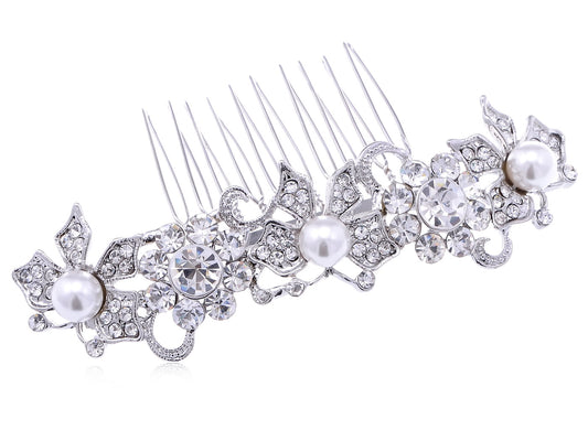 Encrusted Pearl Butterfly Hair Comb