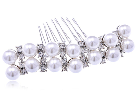 Simulated Pearl Bar Bridal Hair Comb