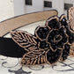 Intricate Design Single Black Bead Flower Bead Leaves Headband