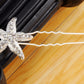 Contemporary Silver Carved Five Legged Star Fish Single Hair Pin