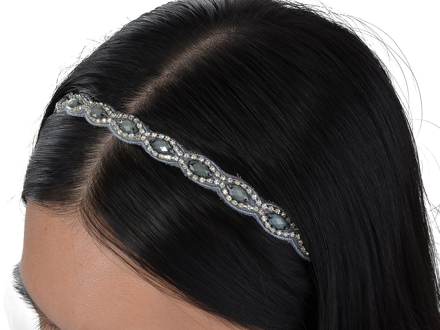 Elastic Green Flapper Flower Hair Piece Headband