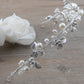 Silver Pearl Leaves Bridal Czech Hair Vine Accessory