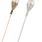 Alilang Women's Hat Pin Long Handle Golden Jewelry Retro Hollow Out Pearl Pins