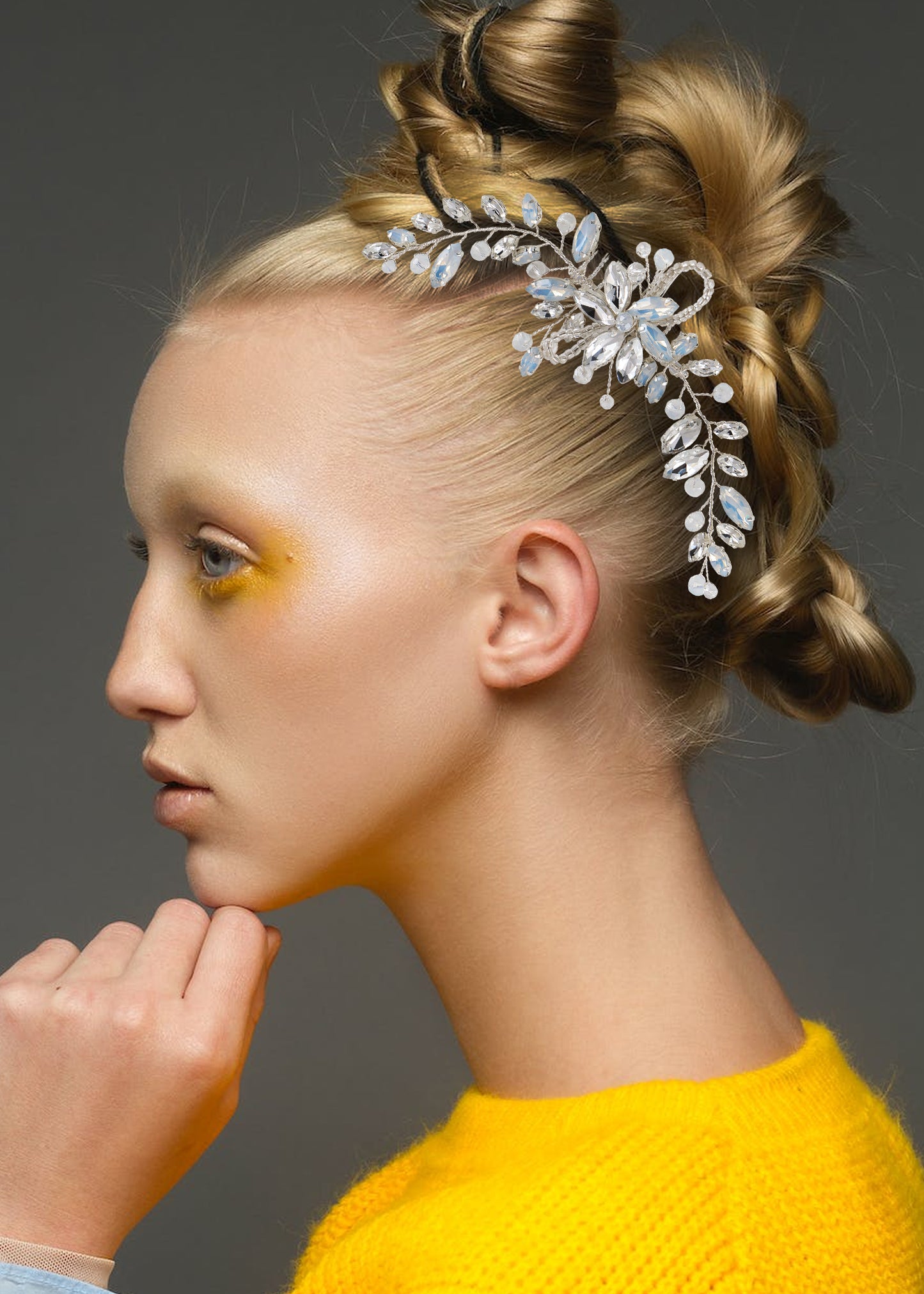 Alilang Flowers Crystal Hair Comb Bridal Hair Pieces Retro Hair Clips Wedding Hair Accessories