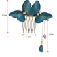 Alilang Blue Butterfly Hair Side Combs with Tassels Vintage Wedding Bridal Hair Accessories for Women Girls