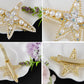 Alilang Womens Golden Tone Luxury Pearl Crystal Rhinestones Bow Tie Hair Clip