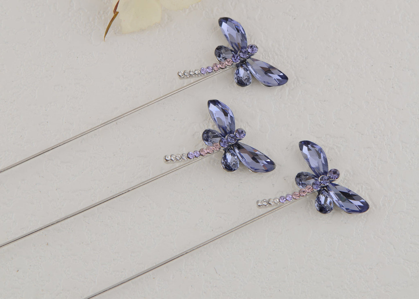 Alilang Vintage Dragonfly Hat Pin Silver Plated Sparkly Crystal Rhinestones Insect Hatpin Stick Lapel Pins for Women Men