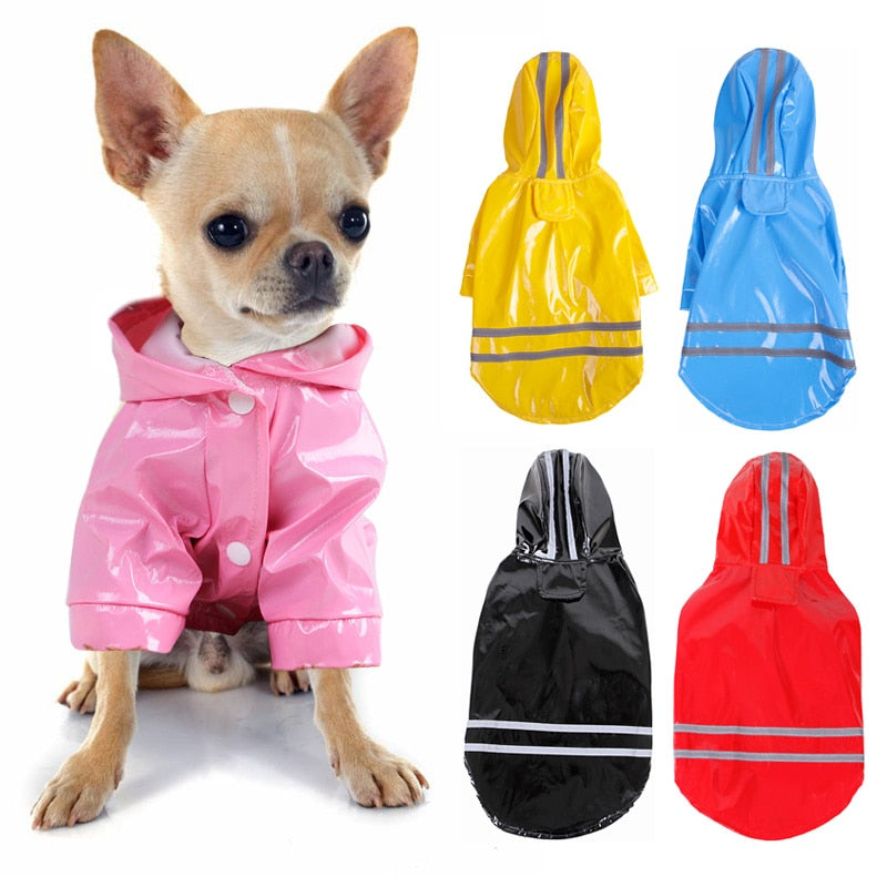 Spring Summer Pet Rain Coat Hooded Waterproof Jacket for Small Dogs