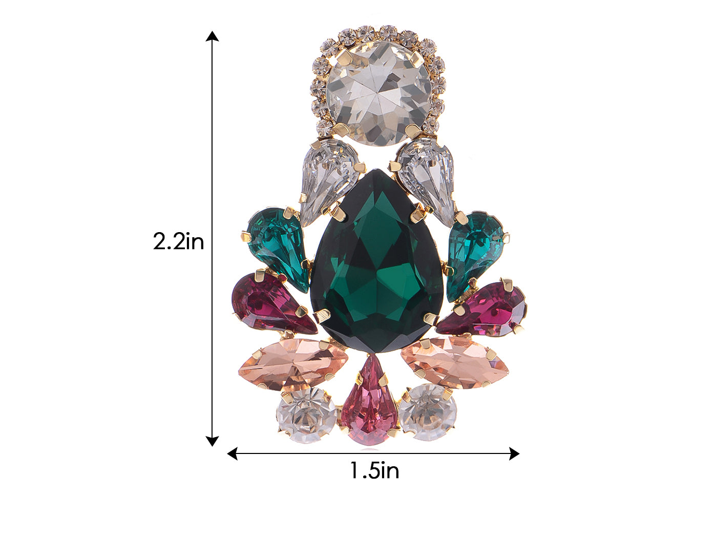 Alilang Antique Vintage Extra LARGE Multicolor Green Emerald Crystal Rhinestones Bridal Bridesmaid Wedding Prom Drop Dangle Earrings for Women Girls