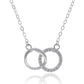 Alilang Sterling Silver Necklace Interlocking Infinity Double Circles Pendant Necklace Dainty Karma Choker Jewelry Gift for Women