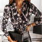 Sexy Plunge Wrap Front Blouse