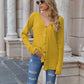 Layering Long Sleeve Button Up Textured Tunic