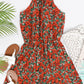 Anna-Kaci Women's Halter Neck Tie Back Boho Floral Print Sleeveless Elastic Waist Mini Dress
