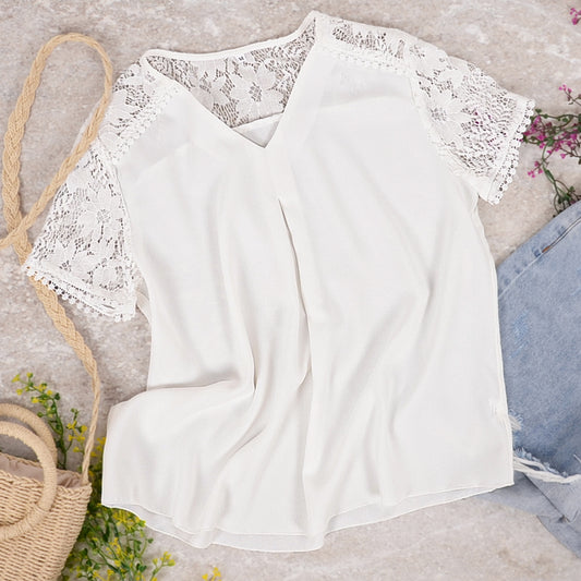 Pleated Lace Blouse
