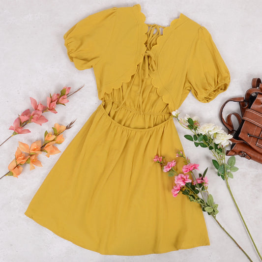 Open Back Scallop Dress