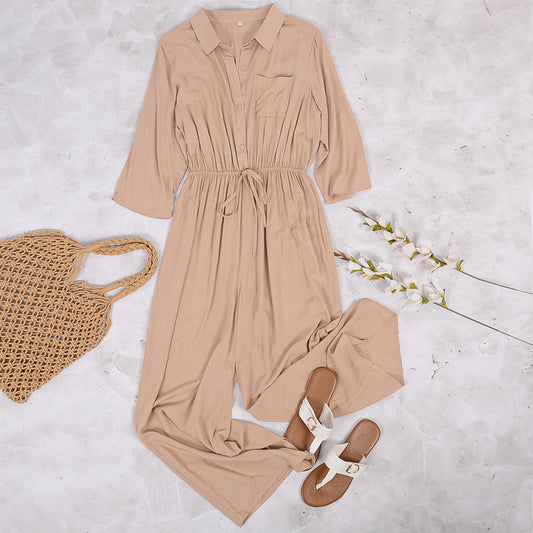 Safari Pocket Button Down Jumpsuit