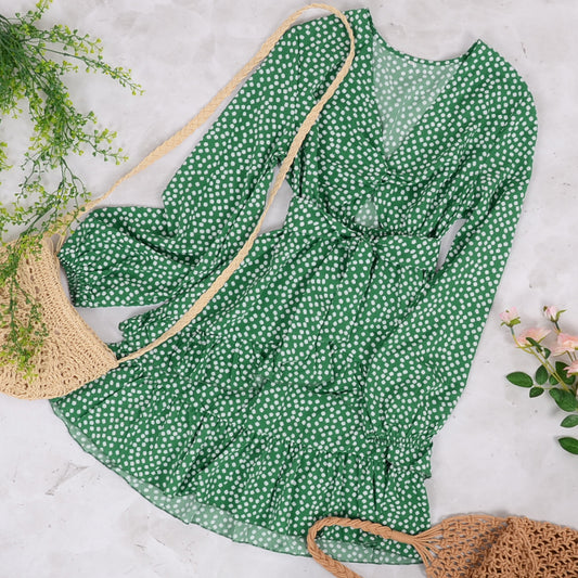 Tie Bow Flowy Print Dress