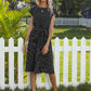 Anna-Kaci Women Short Sleeve RuffleTrim Polka Dot Casual Swing T Shirt Midi Dress Knee Length