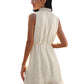 Anna-Kaci Women's Chiffon Sleeveless Dress Smocked Neck Elastic Waist Mini Dresses
