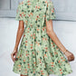 Anna-Kaci Women's Boho Floral Short Dresses High Waist Midi Swing Dress