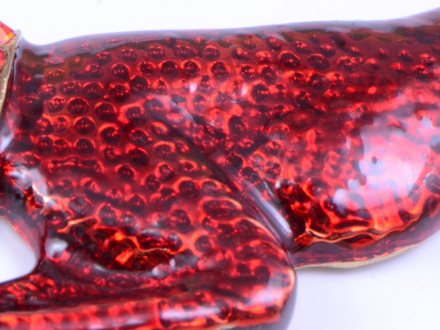 Ruby Red Enamel Speed Jaguar Leopard Hound Clip Keychain
