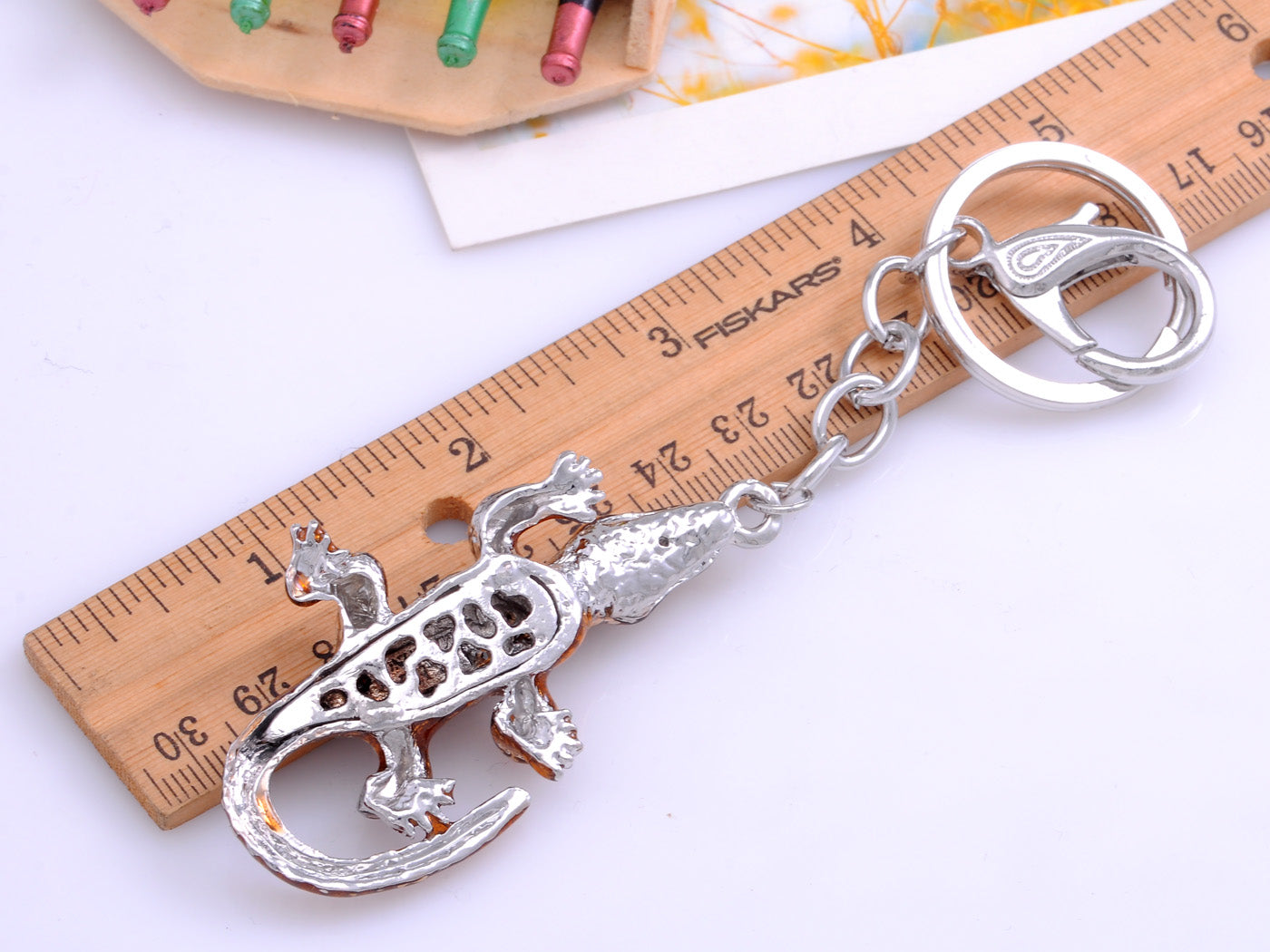 Light Topaz Colored Brown Yellow Alligator Crocodile Key Chain - Anna ...