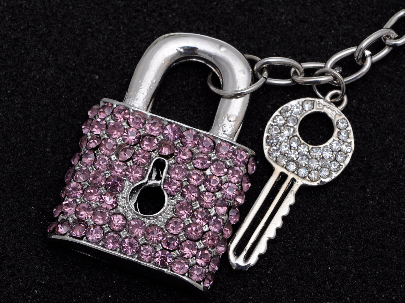 Rose Pink Deadbolt Key Locket Hook Clip Keychain