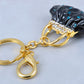 Dark Resin Sapphire Accented Lady Handbag Purse Hook Key Chain