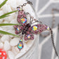 Alilang Silver Tone Purple Colored Stone Butterfly Insect Wings Pendant Necklace