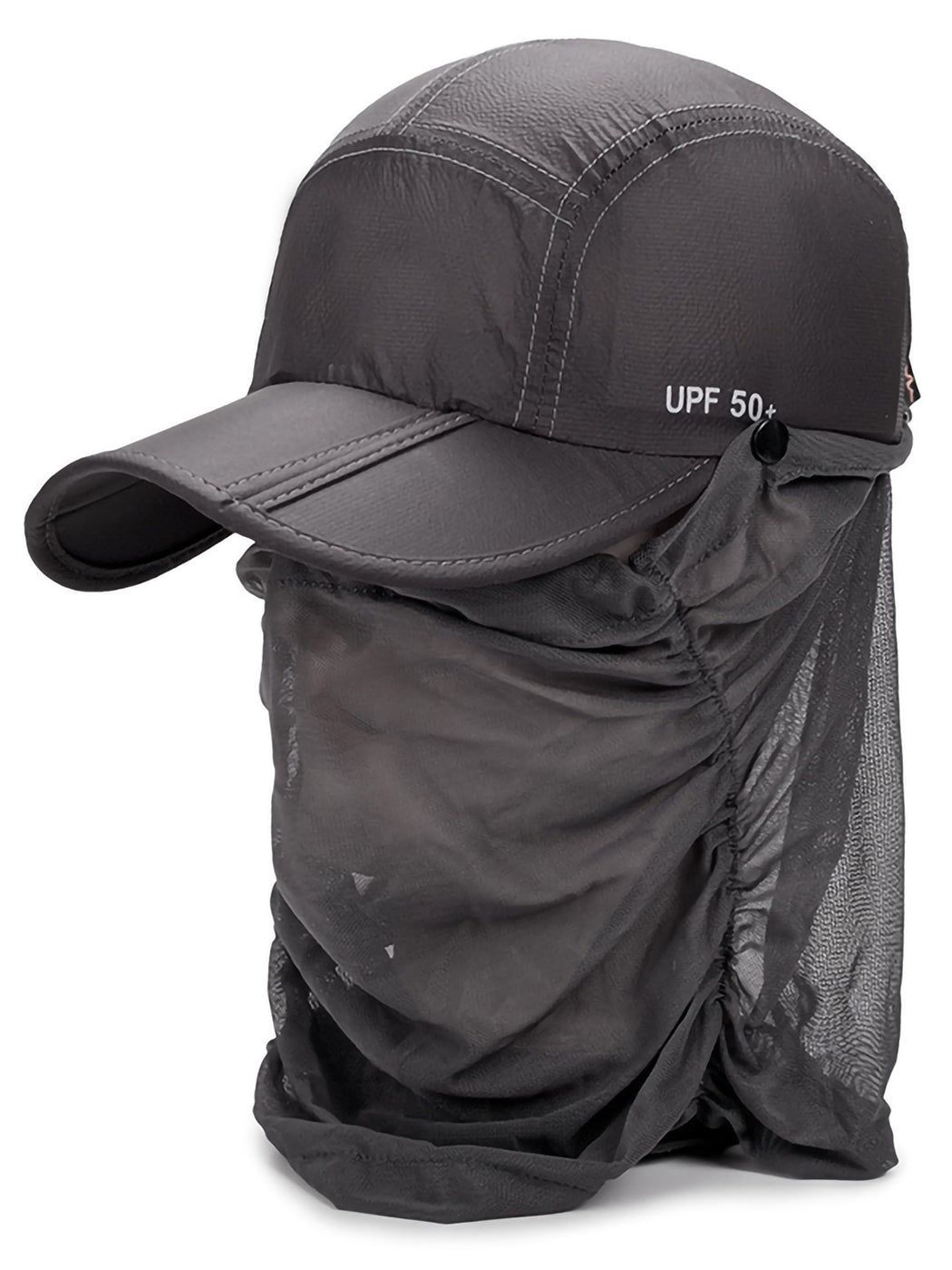 Unisex Baseball Cap With A Fold-able Removable Neck and Face Cover