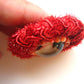 Alilang Vintage Inspired Ruby Lace 18TH Century Lady Beads Flower Brooch Pin
