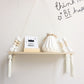 Rope Hanging Wood Shelf With Rock Beads for Interior Decor
