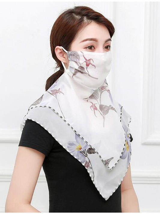 Chiffon Printed Scarf Facial Cover - 3Pack