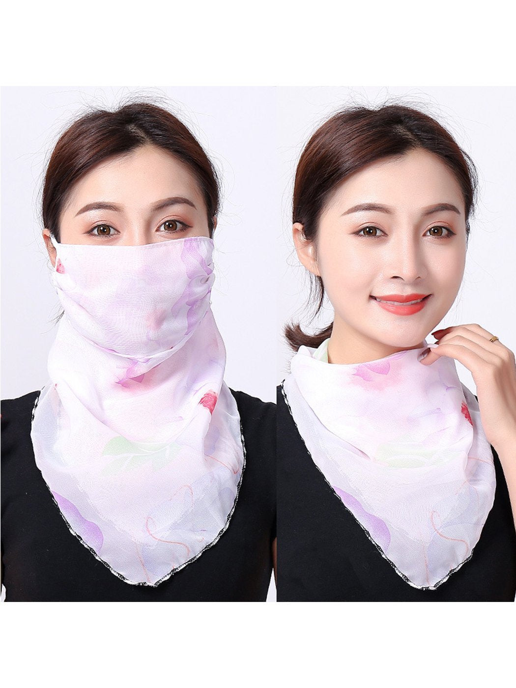 Chiffon Printed Scarf Facial Cover - 6Pack