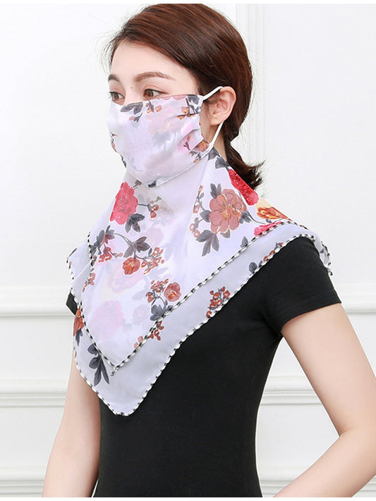 Chiffon Printed Scarf Facial Cover - 6Pack