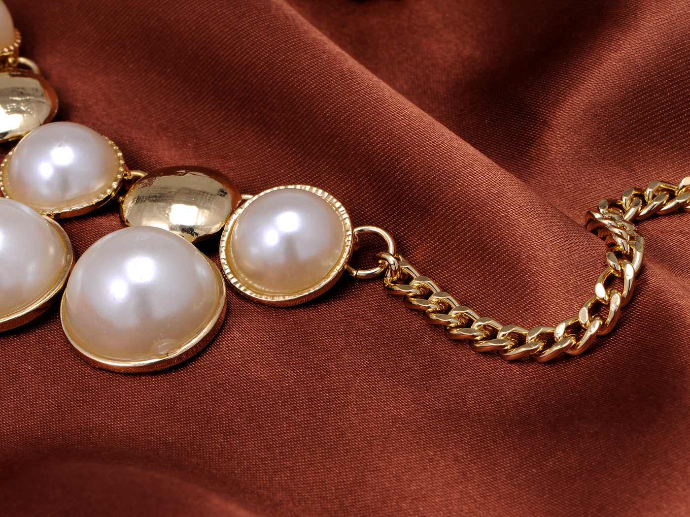 Cluster Style D Enamel And Pearl Formal Necklace