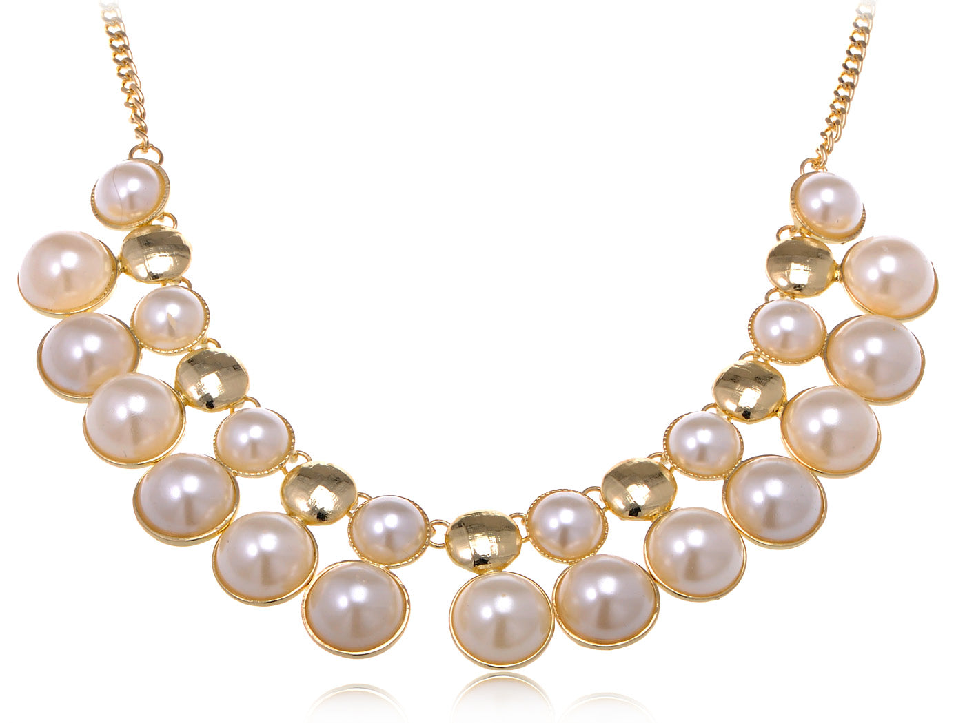 Cluster Style D Enamel And Pearl Formal Necklace