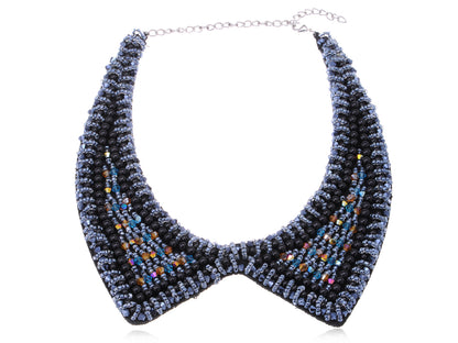 Uniquely Beaded Collar Necklace With Locking D Closure