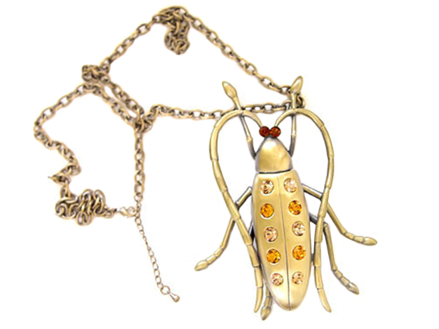 Topaz Beetle Bug Necklace Pendant
