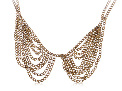 Multi Layer Collar Style Chain Chunky Pendent Necklace