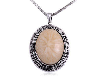 Women Vintage Classic Necklace With Opal Fossil S