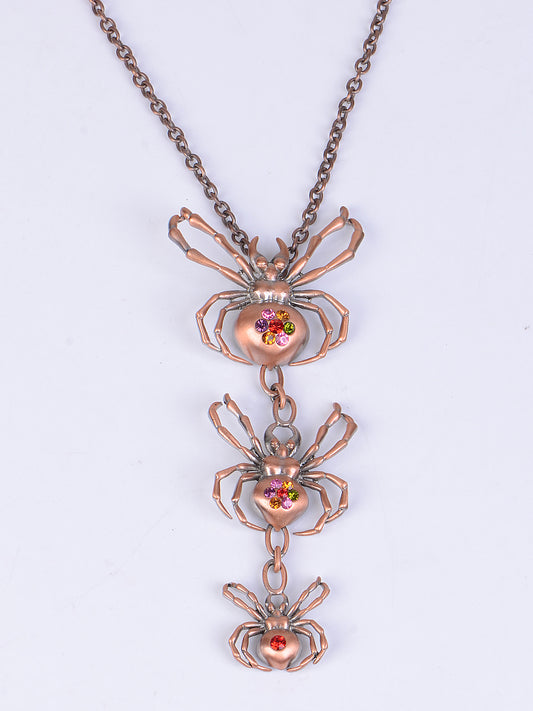 Three Spider Necklace Pendant