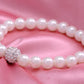 White Pearls Necklace Earrings Bracelet Set