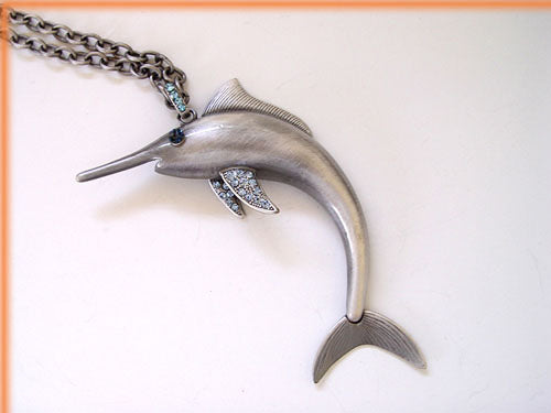 Stunning Jumping Swordfish Necklace Pendant