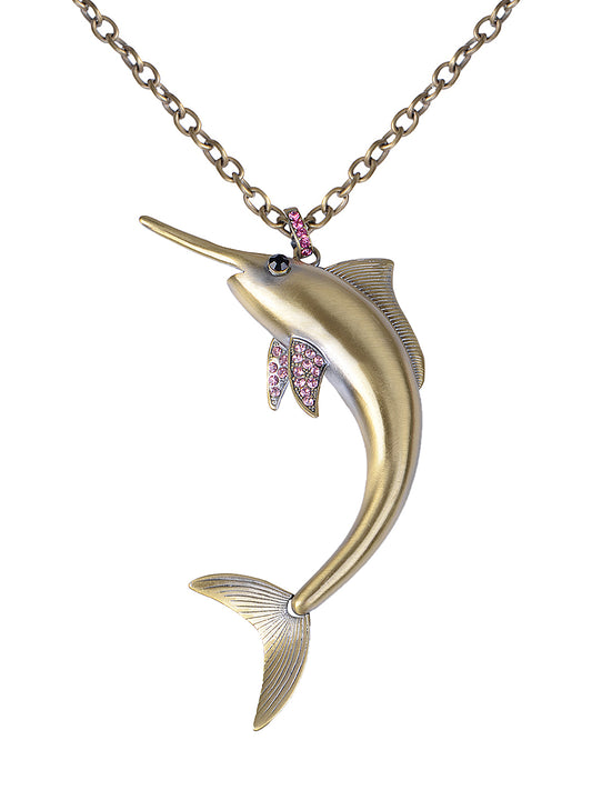 Stunning Jumping Swordfish Necklace Pendant