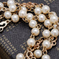 Faux Pearls Swirl Chain Chunky Statement Necklace