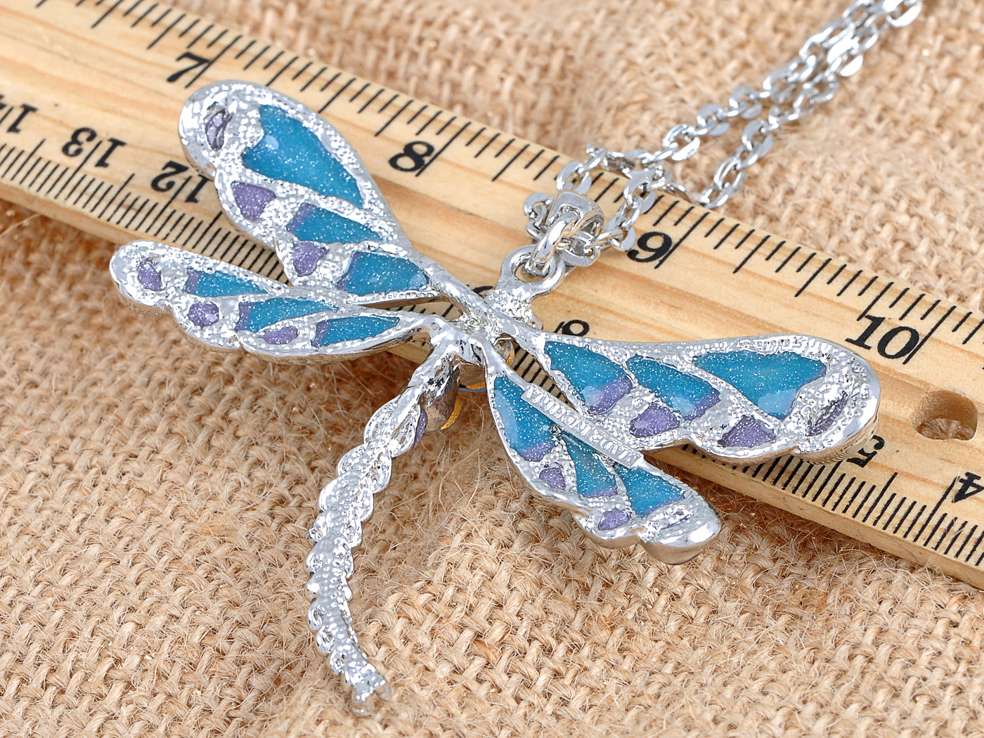 Blue Purple Glitter Enamel Dragonfly Pendant Necklace Over - Anna-Kaci –  ALILANG.COM