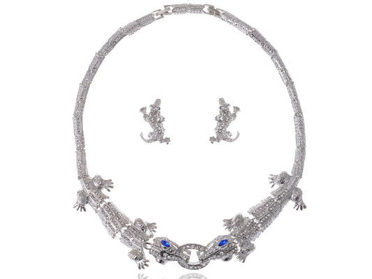 Design Crocodile Ring Earring Necklace Set