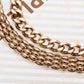 Double Roped Chain Statement Necklace